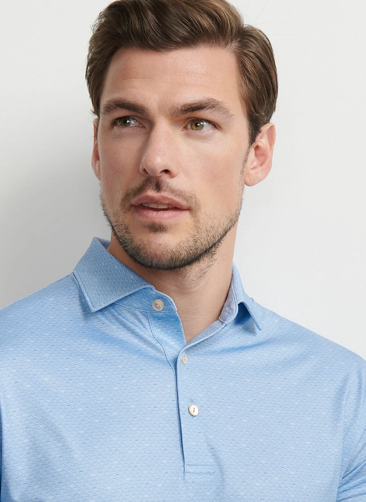 Fall Football Performance Jersey Polo by Peter Millar - Cottage Blue - Image 6