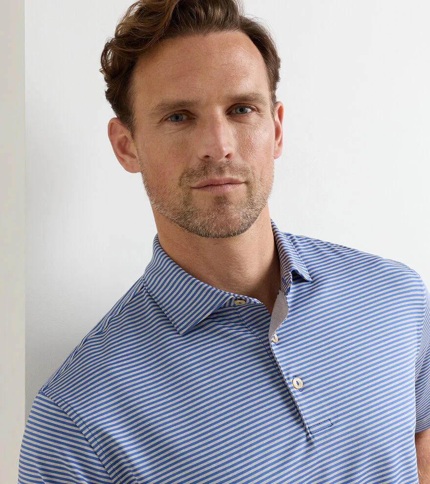 Hales Performance Jersey Polo by Peter Millar - Windsor Blue - Image 5