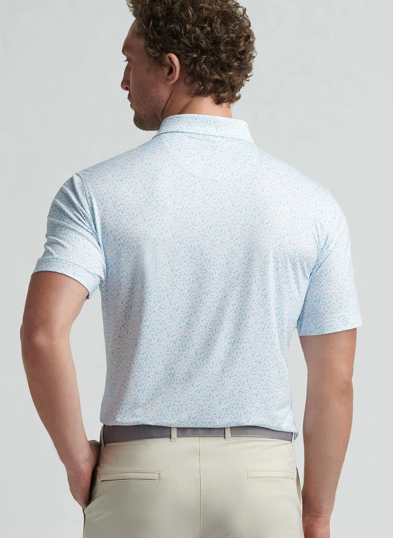 Island Jammin' Performance Jersey Polo by Peter Millar - White - Image 3