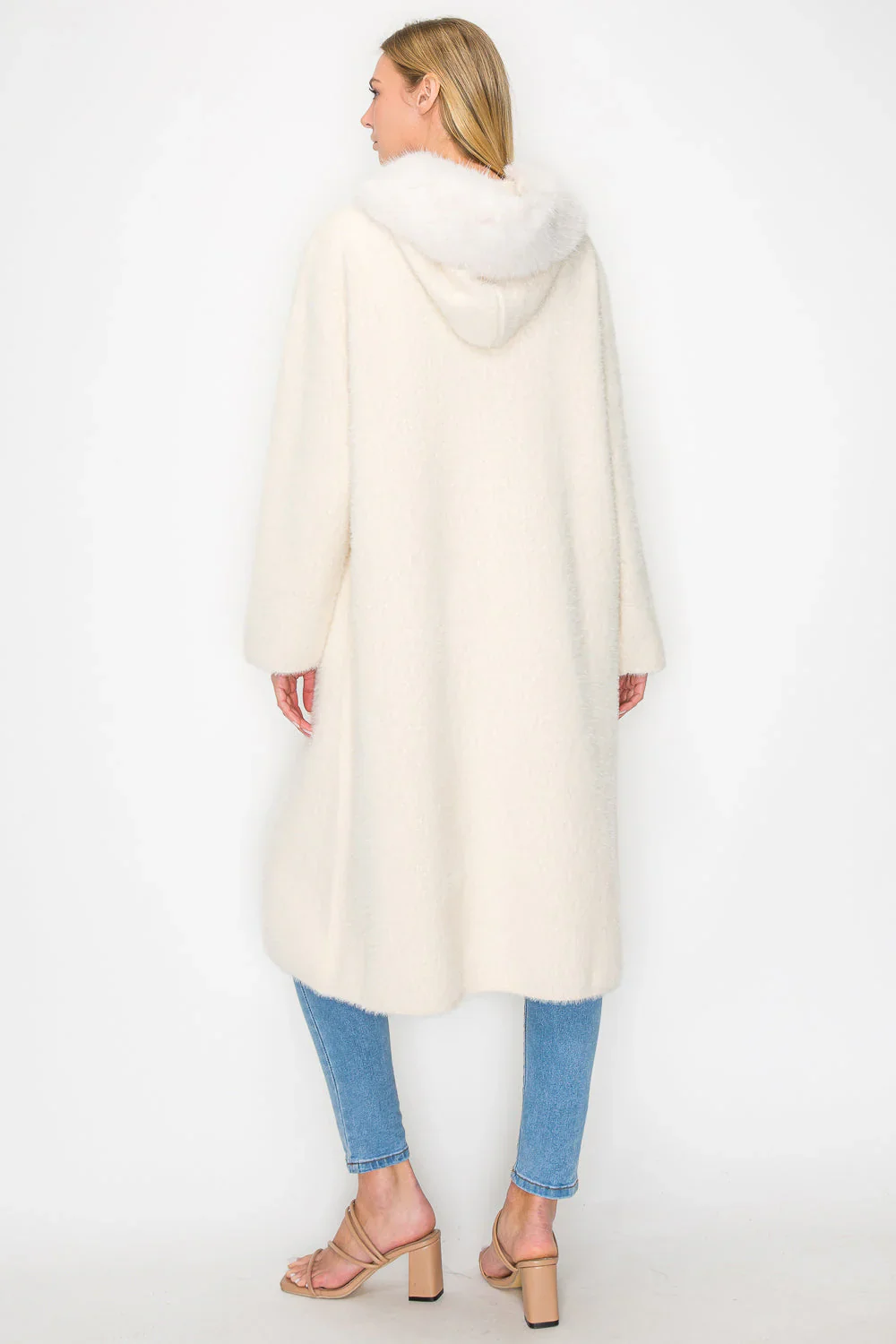 Suraya Brushed Coat with Fur -  Four Colors - Image 6