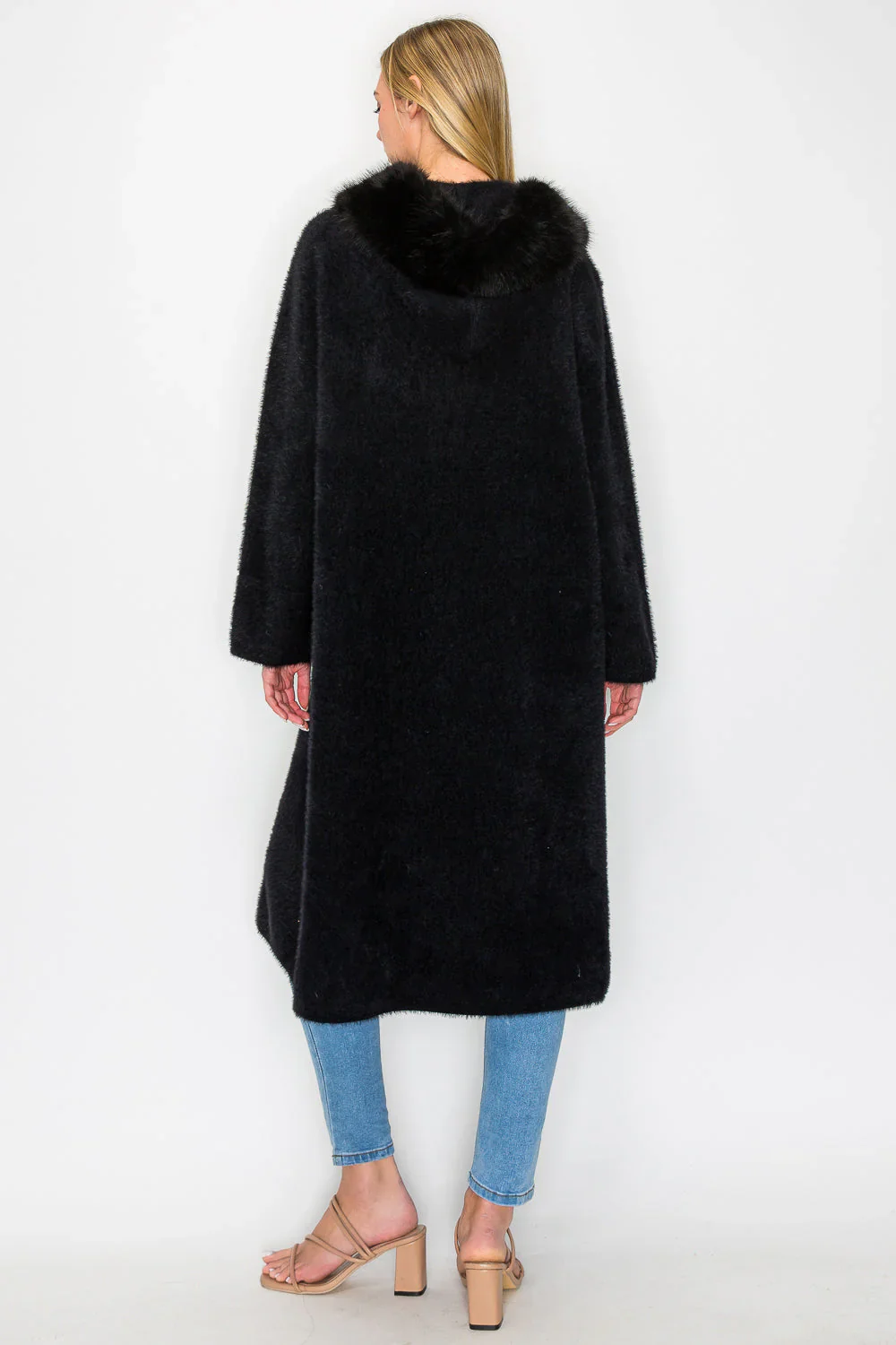 Suraya Brushed Coat with Fur -  Four Colors - Image 7